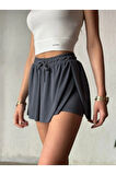 Bol Kesim Beli Latikli İçi Taytlı Spor Kadın Şort Etek.Tenis Etek