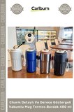 #Termos Dijital Isı Yalıtımlı Çift Katmanlı Charm Detaylı Derece Göstergeli Vakumlu Mug Termos Bardak 480 ml