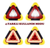 Özel Üretim Güneş Enerjili Solar USB Şarjlı Powerbank Özellikli LED Trafik Işıklı Acil Durum Reflektörü