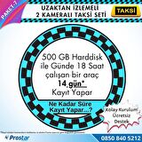 Taksi Kamera Seti 7 Uzaktan izlemeli 2 Kameralı Wifi 4G 500 GB Harddisk Dahil