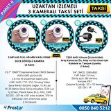 Taksi Kamera Seti 9 Uzaktan izlemeli 3 Kameralı Wifi 4G 500 GB Harddisk Dahil