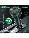 Araç Şarj Aleti Başlığı 55W Pd+2xUSB CR10