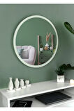 Tarz Design 58 Cm Beyaz Dekoratif Yuvarlak Antre Hol Koridor Duvar Salon Mutfak Banyo Wc Ofis Aynası