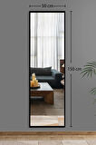 Siyah Çapraz Oval Dekoratif Boy Duvar Aynası 50x150 Cm