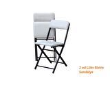 Sandalye Lüks Bistro İki Adet Beyaz Deri