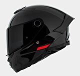 MT Thunder 4SV Solid A11 Şeffaf Vizörlü Kask Parlak Siyah 2XL
