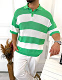 Tişört Örme Triko Tişört Nefes Alabilen Terletmez Oversize Tshirt Polo Yaka Salaş T-Shirt