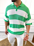 Tişört Örme Triko Tişört Nefes Alabilen Terletmez Oversize Tshirt Polo Yaka Salaş T-Shirt