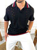 T-Shirt Nefes Alabilen Polo Yaka Terletmez Pamuklu Örme Tişört Oversize Triko Tshirt