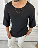 Tişört Örme Triko Tişört Nefes Alabilen Terletmez Oversize Bol Kesim Salaş T-Shirt