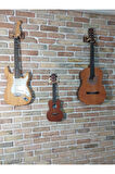 Klasik Akustik Elektro Gitar Duvar Askı Standı Aparatı Askısı Fender - Dekoratif Ahsap Tasarım