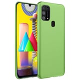 Newface Samsung Galaxy M31 Kılıf Nano içi Kadife Silikon - Yeşil