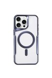 Newface Apple iPhone 15 Pro Max Kılıf Boyi Magsafe Silikon Kapak - Lacivert