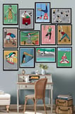 12 Parça Çerçeve Görünümlü Her Yerde Yoga (yoga Everywhere) Temalı Mdf Tablo Seti 80x80 Cm