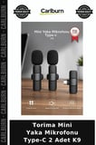 Premium Torima Mini Yaka Mikrofonu Type-C 2 Adet K9 Toplantı Yayın Konuşma