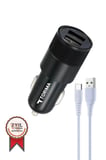 Özel Seri Torima C3 Type-C Siyah Çift USB Oto Şarj Aleti Pratik Telefon Seyahat