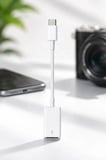 Özel Üretim Torima Kamera Adaptörü Type-c to Usb JH01515 Beyaz Mobil Okul Seyahat