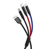 Torima Şarj Kablosu Type-C Lightning Micro U35 Siyah 3IN1 3.0A Cihaz Aparatı Gereç Hızlı Kablo