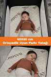 1 Adet Bebek Park Yatak Anne Yanı Bebek Yatağı Bambu Oyun Parkı 45x80x10 cm Ortopedik Oyun Parkı