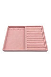 Yerli Üretim Venedik Model Süet Kumaş Pembe 34/24 cm Tırnaklı-Sosisli Takı Çekmece Ici Standı