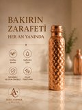 El İşçiliği Bakır Matara 500 ml – Günlük, Spor, Okul ve Ofis Kullanımına Uygun Bakır Su Şişesi - Suluk