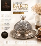 Ağır El İşlemesi Bakır Kahvedanlık – Kahve Sunumluk Dekoratif Kapaklı Kahve Sunum Seti ve Otantik Obje Aksesuar