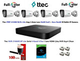Ttec 2mp Dahili Sesli Ve Gece Renkli 4 Kameralı 1TB Disk Tak Çalıştır Hazır IP Kamera Seti