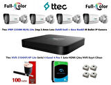 Ttec 2mp Dahili Sesli Ve Gece Renkli 4 Kameralı 4TB Disk Tak Çalıştır Hazır IP Kamera Seti