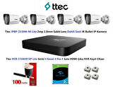 Ttec 2mp Mikrofonlu 4 Kameralı 2TB Disk Tak Çalıştır Hazır IP Kamera Seti