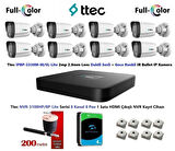 Ttec 2mp Dahili Sesli Ve Gece Renkli 8 Kameralı 4TB Disk Tak Çalıştır Hazır IP Kamera Seti