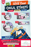 Okul Etiketi Kuromi Temalı Kalem Defter Etiketi Özel İsim Yazılabilen Etiket Seti - İsim Etiketi-T1023-OE110
