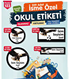 Okul Etiketi Kartal Temalı Siyah Beyaz Kalem Defter Etiketi Özel İsim Yazılabilen Etiket Seti - İsim Etiketi-T1045-OE123