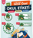 Okul Etiketi Yeşil Beyaz Timsah Temalı Kalem Defter Etiketi Özel İsim Yazılabilen Etiket Seti - İsim Etiketi-T1049-OE127