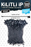 Kilitli İp Renkli Asmalı Etiket Bağlama İpi Lock String Tag Rope 1000 Adet Siyah-T1078
