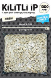 Kilitli İp Renkli Asmalı Etiket Bağlama İpi Lock String Tag Rope 1000 Adet Krem-T1083