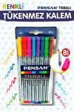 Pensan Triball  Tükenmez Kalem Renkli 8li -T1096