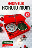 Yılbaşı Hediyelik Metal Kutu Kokulu Mum 2'li Set No:1 christmas gift candle-T1104