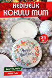 Yılbaşı Hediyelik Metal Kutu Kokulu Mum 2'li Set No:1 christmas gift candle-T1104