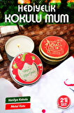 Yılbaşı Hediyelik Metal Kutu Kokulu Mum 2'li Set No:2 christmas gift candle-T1105
