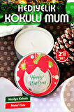 Yılbaşı Hediyelik Metal Kutu Kokulu Mum 2'li Set No:2 christmas gift candle-T1105