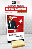 2025 Yılı Masa Takvimi  Atatürk Takvimi Ahşap Ayaklı Takvim -T1112