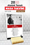 2025 Yılı Masa Takvimi  Atatürk Takvimi Ahşap Ayaklı Takvim -T1112