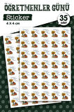 Öğretmenler Gününüz Kutlu Olsun Hediye Sticker Etiket 35 adet -T1113