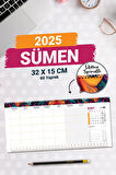 2025 Sümen Masa Üstü Planlayıcı Planner  Haftalık Günlük  Planlayıcı Masa Takvimi  60 Yaprak Spiralli-T1117