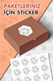 Thank you Sticker 5cm 24 Adet Opak Sticker Hand Made Yapışkanlı Etiket-T1122