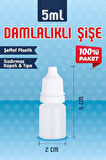 100 Adet 5 ml Kırılır Kapaklı Damlalıklı  Boş  Ldpe Polietilen, Aseton , Mürekkep , Kolonya , Dezenfektan , Likit Şişesi -T1143