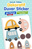 Çocuk Odası Duvar Sticker Seti Pastel Araç ArabaTemalı-T1180