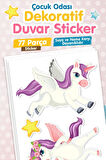 Çocuk Odası Duvar Sticker Seti Unicorn Temalı Kız Çocuk-T1187
