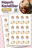 Hayırlı Kandiller Sticker Etiket 4 cm 35 Adet -T1192
