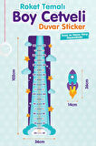 Roket Temalı  Boy Cetveli Çocuk Odası Sticker Anaokul Kreş Sticker-T1194